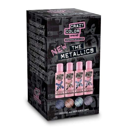 Crazy Color Kit Quad the Metallics 400ML, Coloration temporaire Crazy Color Kit Quad the Metallics 400ML, Coloration temporaire