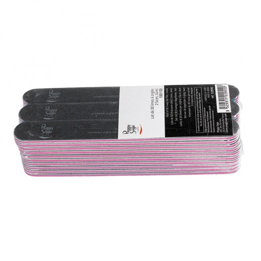 Lot de 30 limes à ongles noires 2 faces peggy sage 100100 Lot de 30 limes à ongles noires 2 faces peggy sage 100100