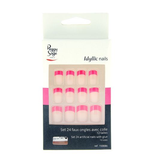 Set 24 faux ongles idyllic nails neon french Peggy... Peggy Sage