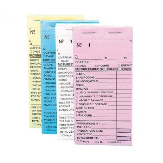 Carnet de caisse carbone rose x10 | Sibel